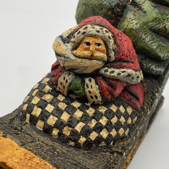 Vintage Silvestri Santa & His Sleigh Signed Anthony Costanza resin Christmas dec - Picture 7 of 9